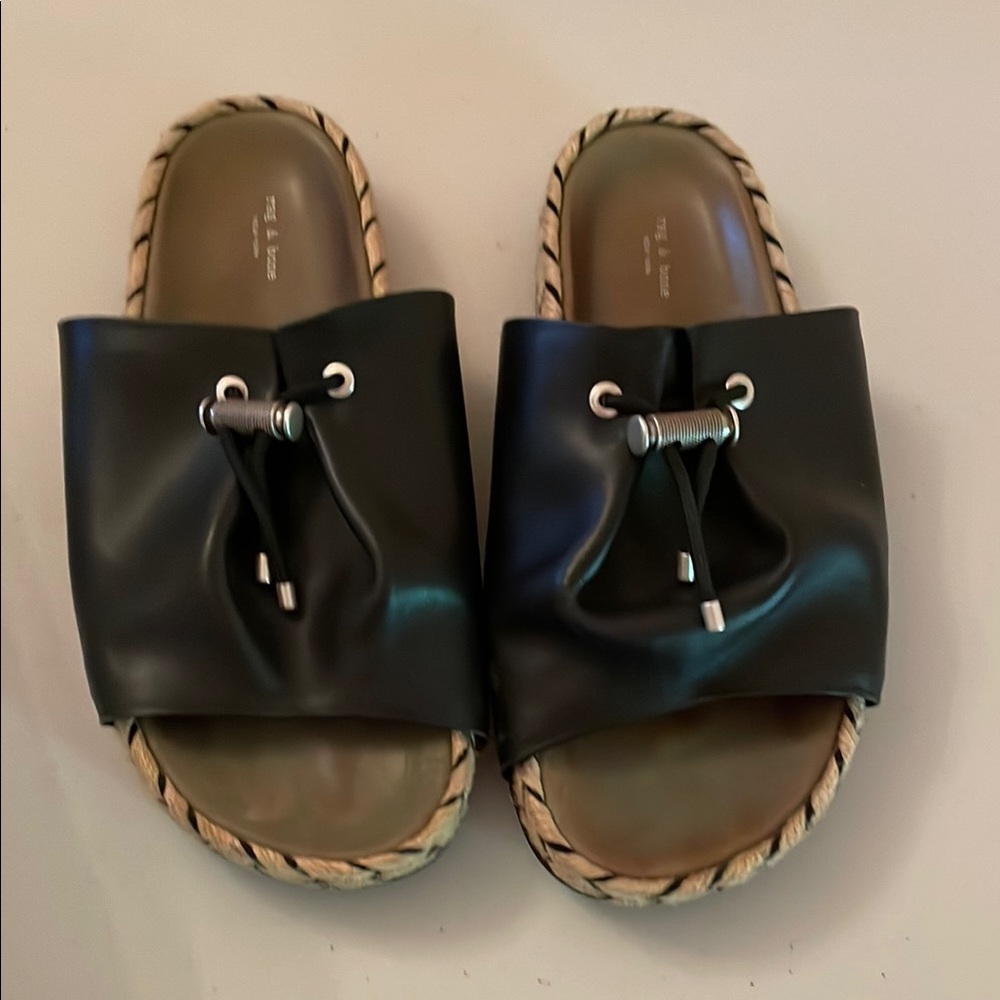 Rag & Bone Black Sandals with hardware detail